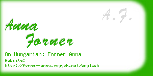 anna forner business card